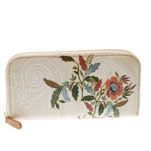 Etro Paisley Printed Canvas Zip Around Wallet